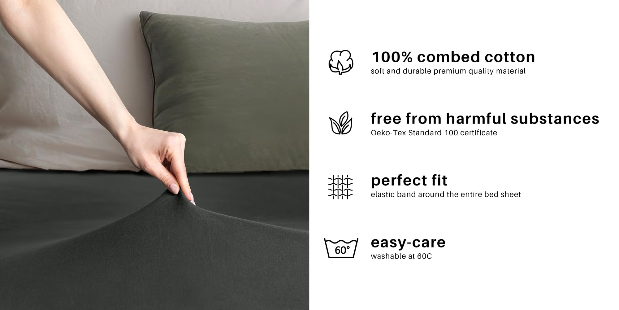 Buymax Fitted Sheet 80x200 cm 100% Cotton Fitted Sheet Jersey Buymax Fitted Sheet 80x200 cm 100% Cotton Fitted Sheet Jersey
