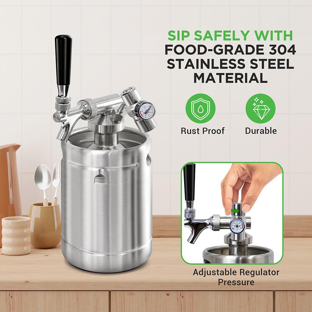 NutriChef Dispensador de Barril, plástico, Legacy Stainless