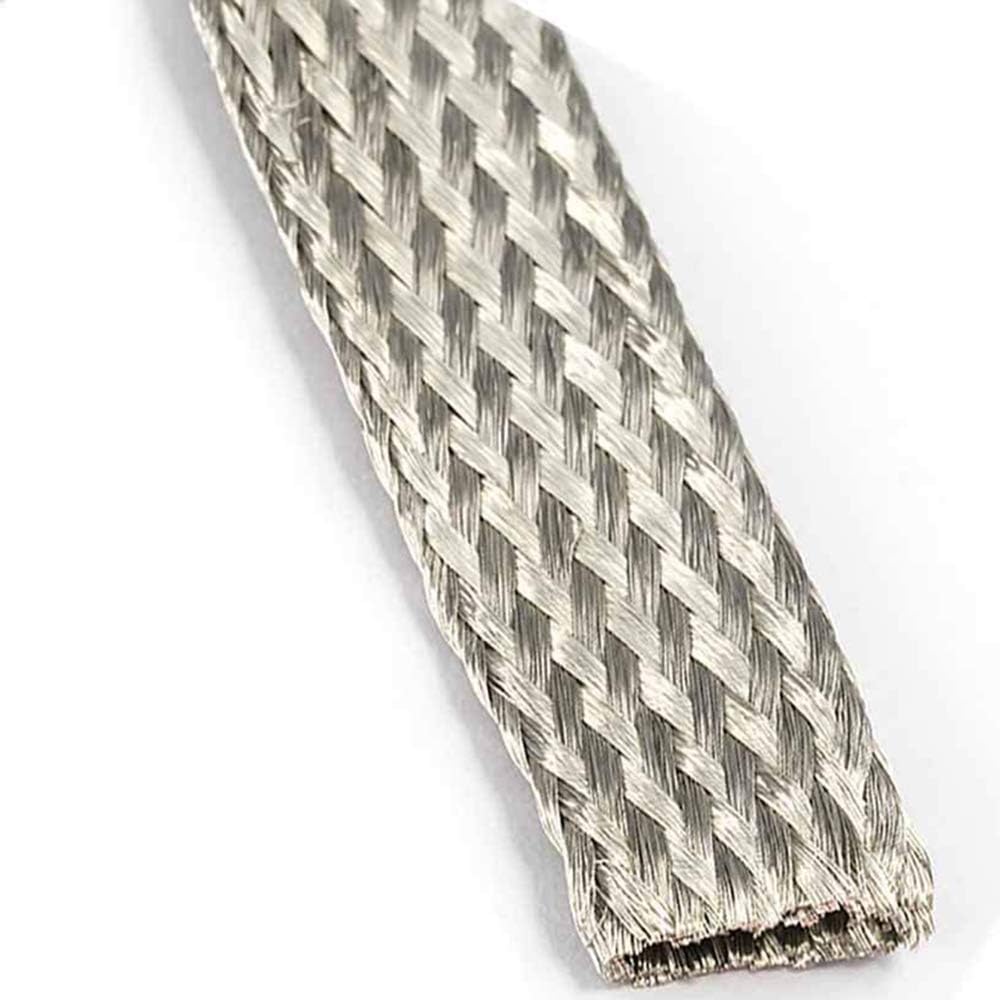 Tinned Copper Braid, Tinned Copper Metal Braid, Anti-Oxidation Grounding Wire, Length: 1M,8#: 15x1.5mm