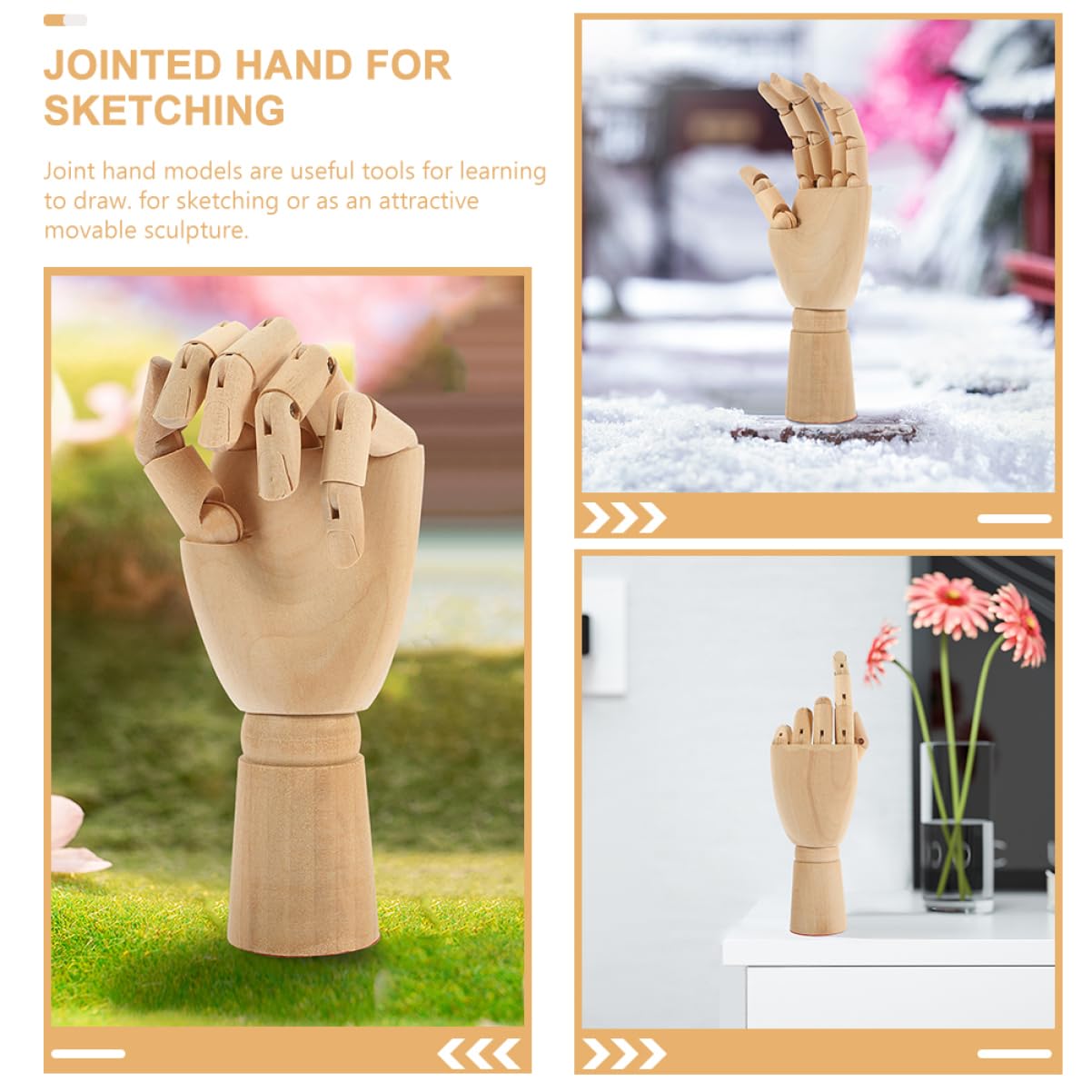 MAGICLULU 5 Piezas De Adorno De Mano De Madera Mano De Maniquí Mano De Maniquí Dedos Flexibles Figura De Mano De Maniquí Decoración Del Hogar Marionetas Cosa Modelo De Mano Adorno