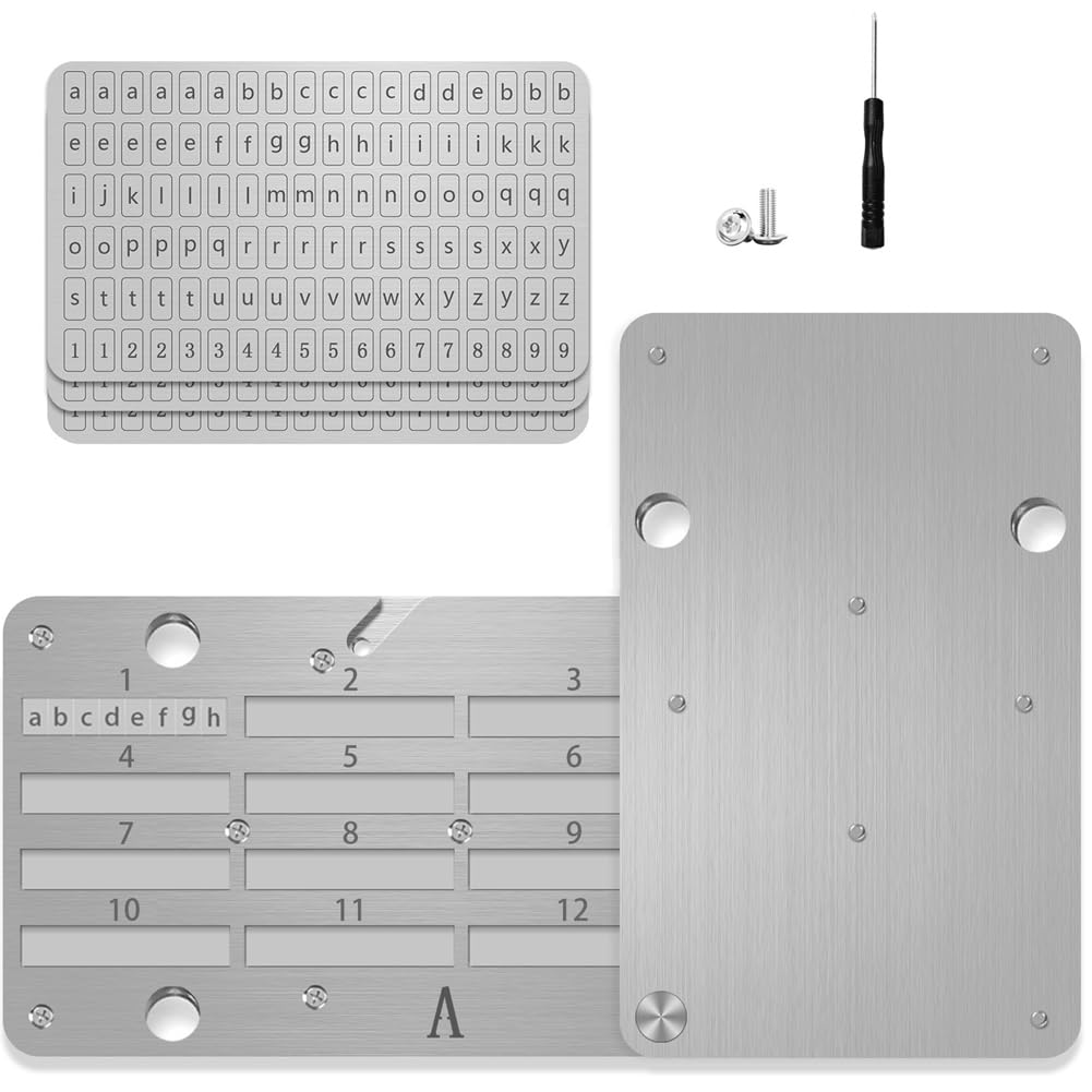 Jnchdghwa Plates Wallet Crypto Cryptocurrency Storage Crypto Wallet for Bitcoin Hardware Backup Mechanical Code Record Book