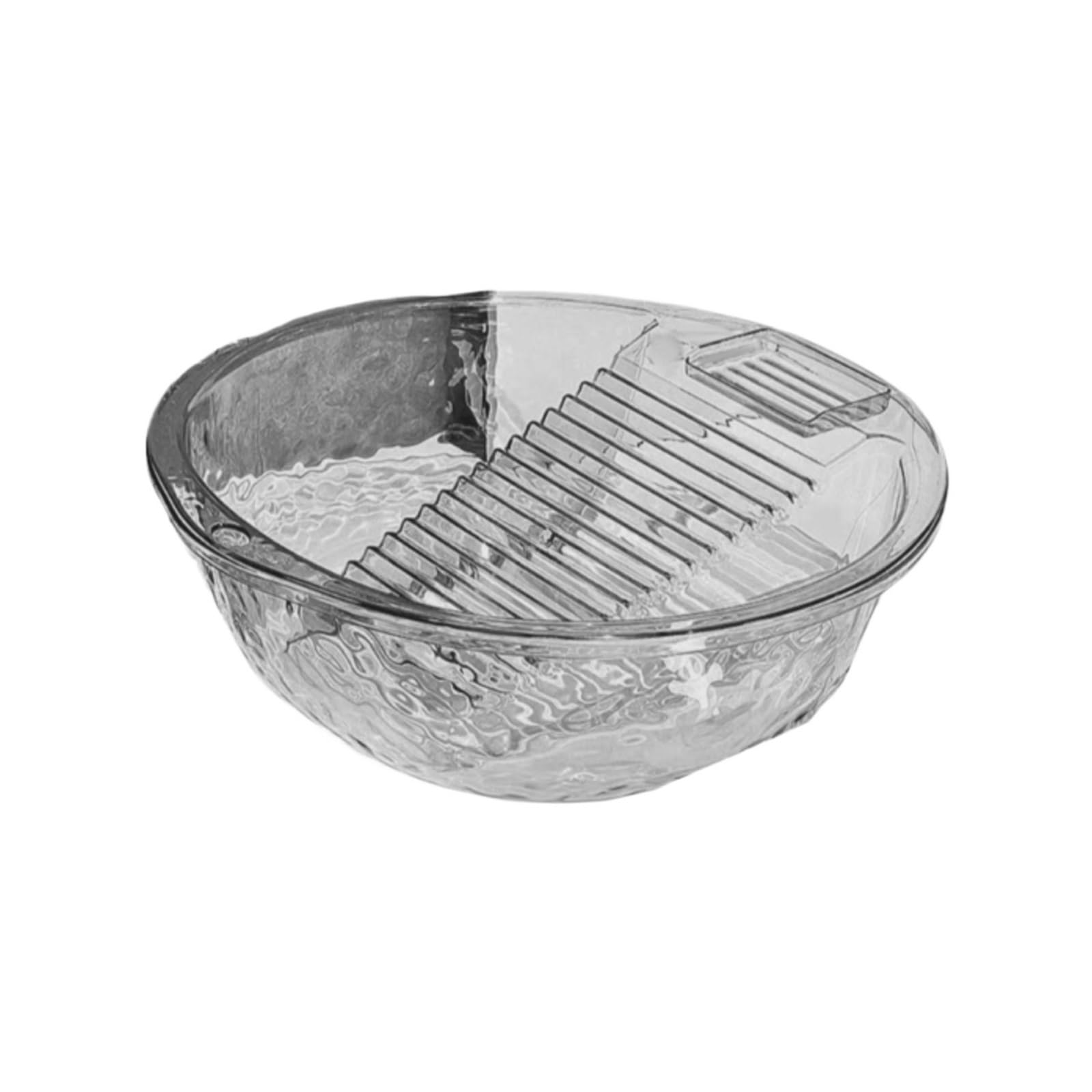 Antislip Washboard Basin Portable Wash Tub with Built-in Scrubbing Board for Home And Dorm Use(Clear Gray)