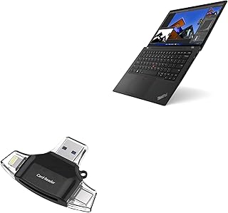 BoxWave Smart Gadget Compatible with Lenovo ThinkPad T14 (21AH) - AllReader SD Card Reader, microSD Card Reader SD Compact USB - Jet Black