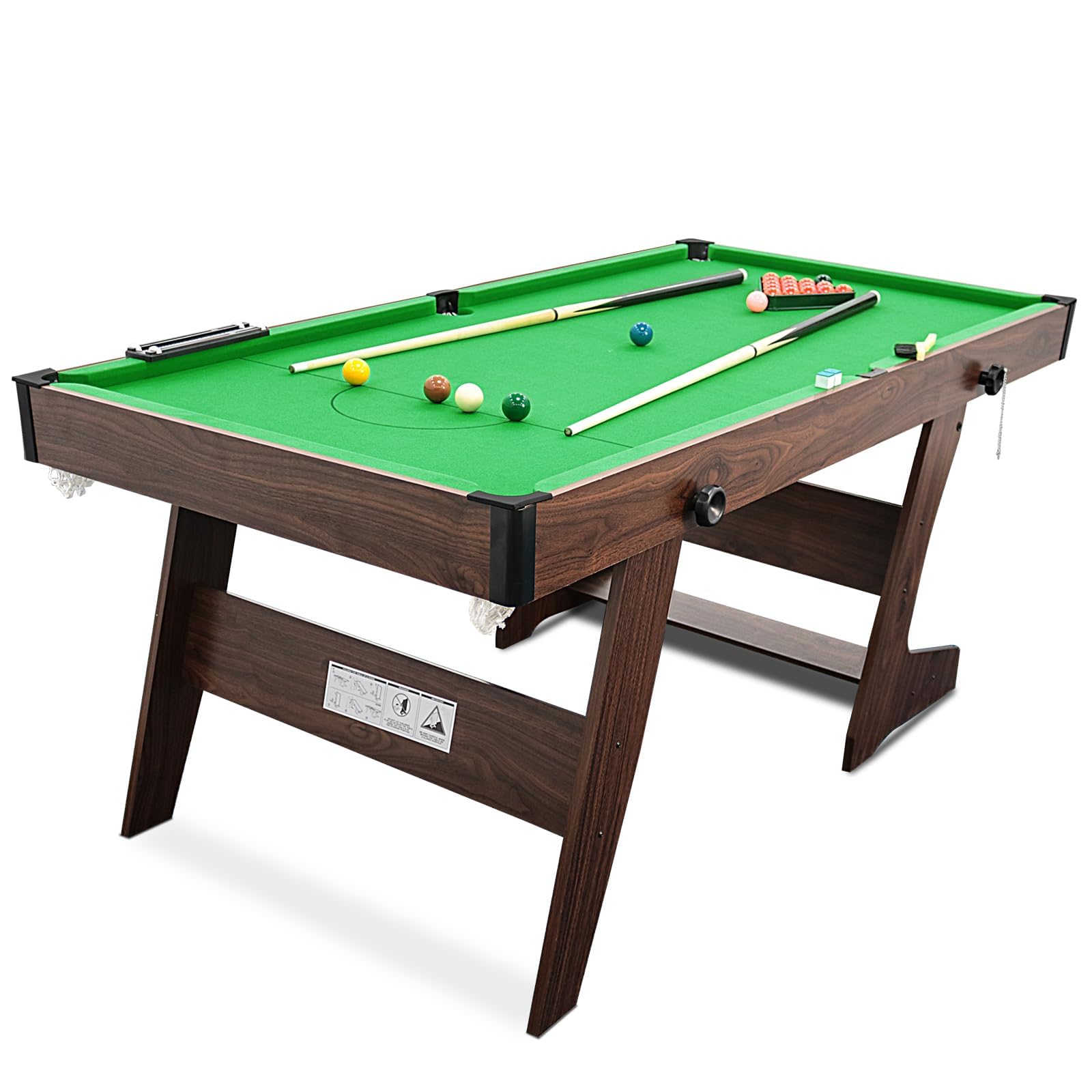 HLC 6FT Mesa de Billar Plegable con Accesorios Completos Tres Colores, para su Familia y Sus Hijos Verde.