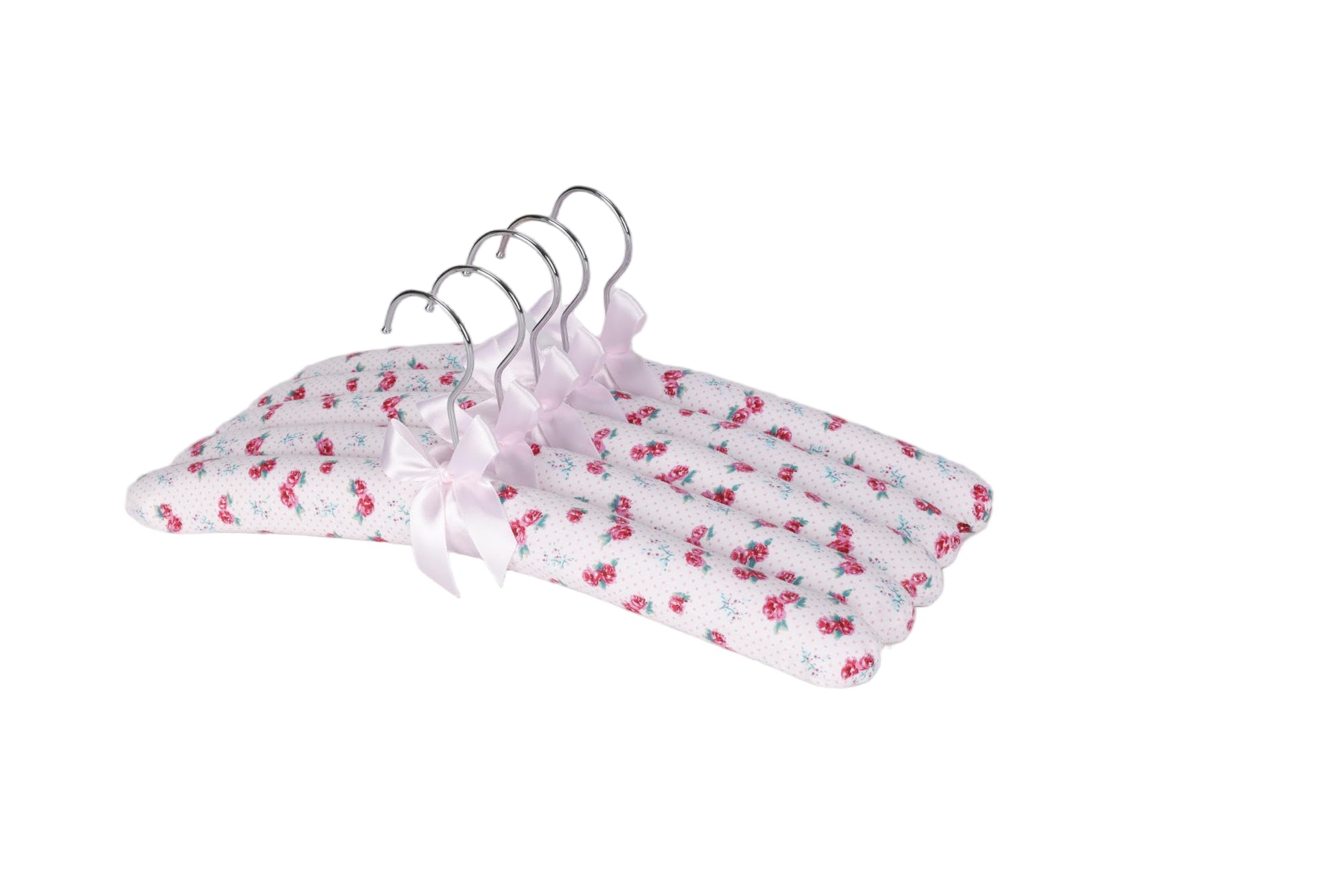 Xiabing Anti-Slip Satin Padded Clothes Hangers with Rotatable Hooks No Shoulder Bump for Women Heavy Sweaters, Coats, Suits (5, Little Flowers)