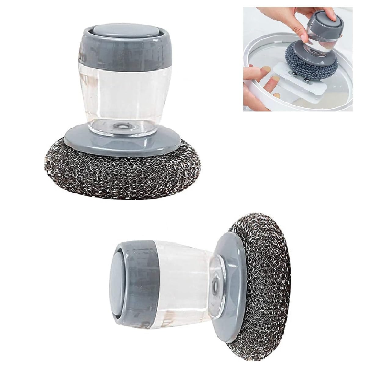 CSOK 2pc Automatic Liquid Tank Kitchen Utensils Sink Cleaning Brush Scrubber, Dish Bowl Washing Brush with Soap Dispenser Handle Sponge with Wok Brush Kitchen Pot Cleaner Tool (Multicolor) (B0D6BW8YY5) Amazon Price History, Amazon Price Tracker