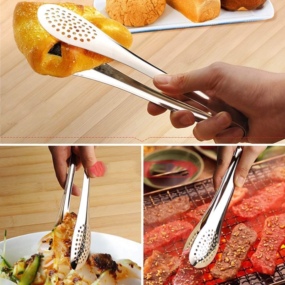 los Alimentos, Pinza Multiusos for Pan de Barbacoa, Pinza de Acero Inoxidable for Cocina, Espaguetis, Pan, Pasteles, Alimentos