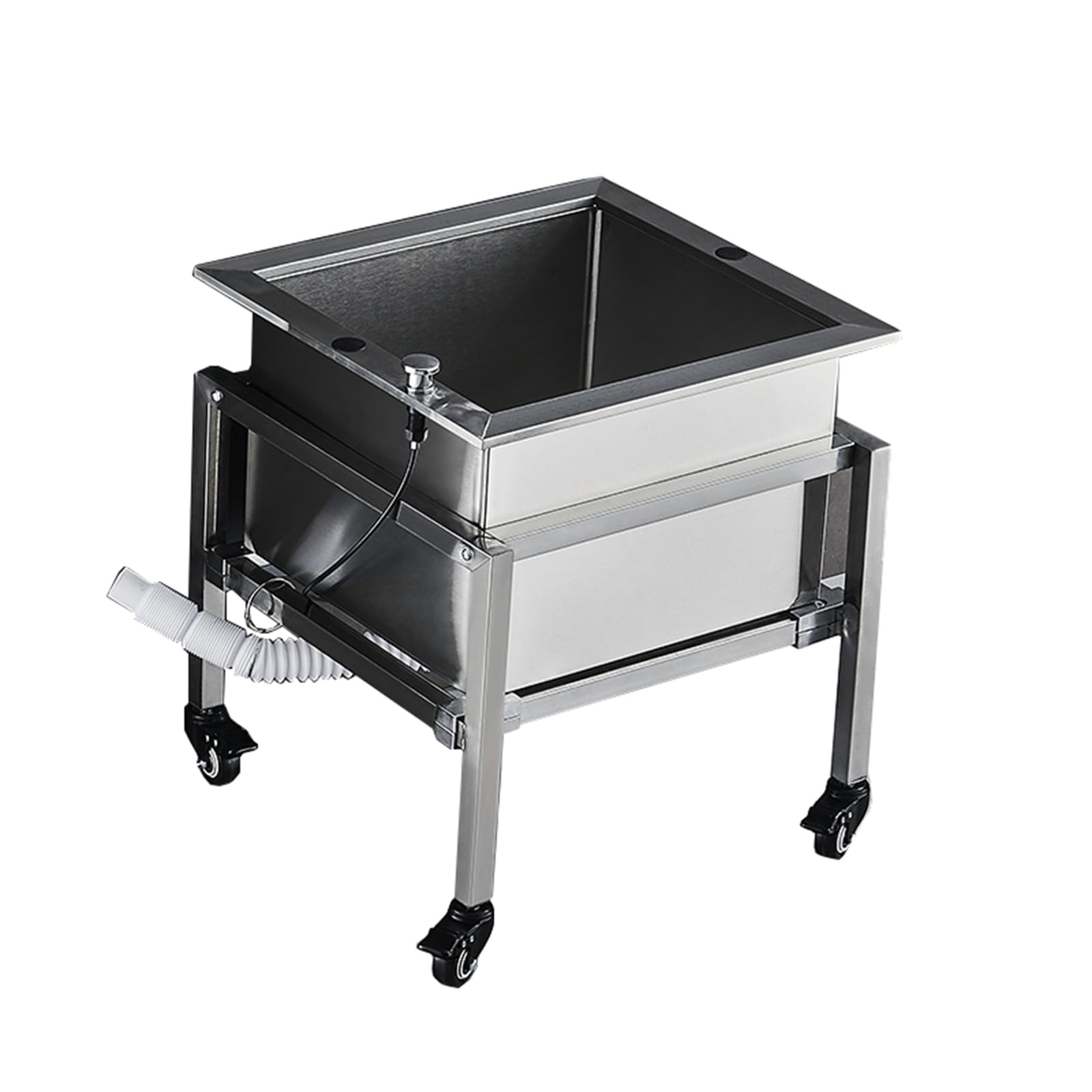 TAXXII Mobile Sink, Stainless Steel Utility Mop Sink with Wheels,Mop Bucket, for Laundry Room, Basement, Or Garage Workshop(48cm/18.8in)