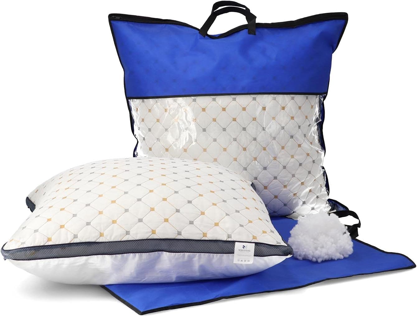 Set van 2 hoofdkussens in satijn - 63 x 63 cm - Beige - TALORA van PALACIO
