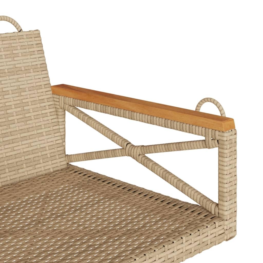 ZEYUAN Banco Columpio de ratán sintético Beige 63x62x40 cm, Columpio Jardin Exterior, Balancin Jardin Exterior, Muebles Jardin Exterior, Balancin Balcon - 368172