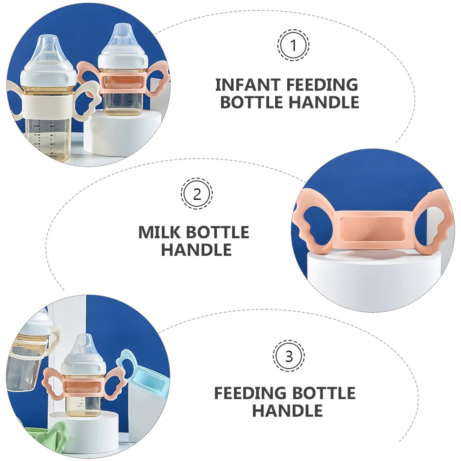 Universal Silicone Baby Bottle Handle for Newborns and Infants Portable Easy to Use Feeding Accessory for Boys and Girls Milk Bottles