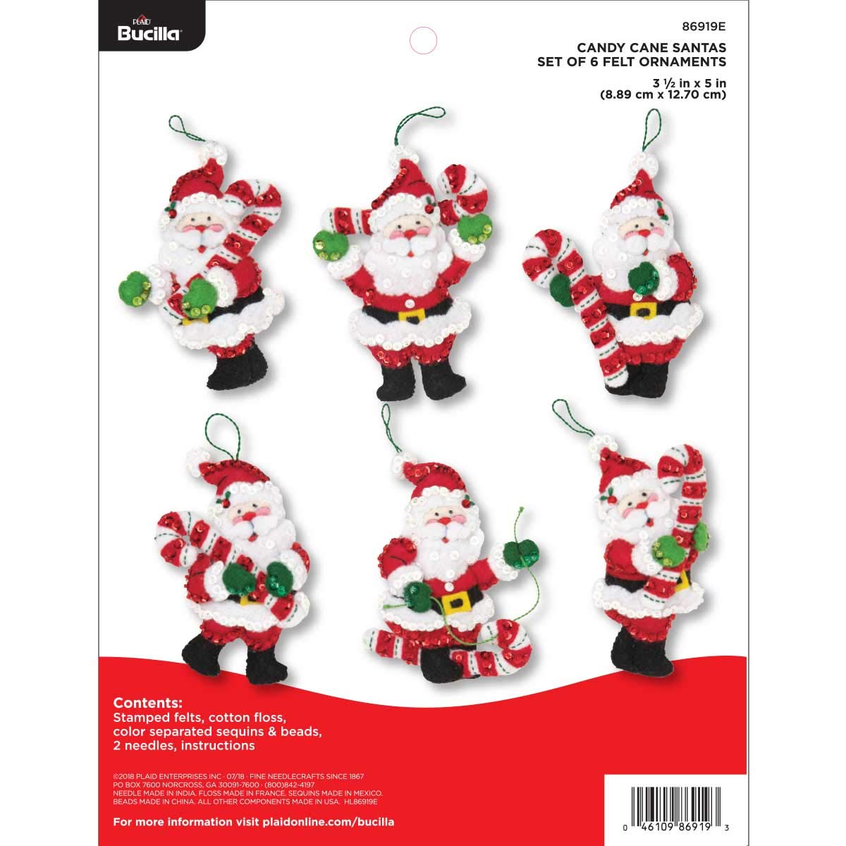 Appliques en feutre Père Noël Bucilla pour décorer vos fêtes en famille