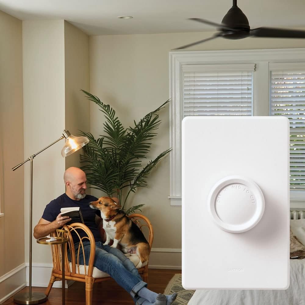 Lutron FSQ-2FH-DK Electronics Rotary On/Off Fan-Speed Control, White (Pack of 2)