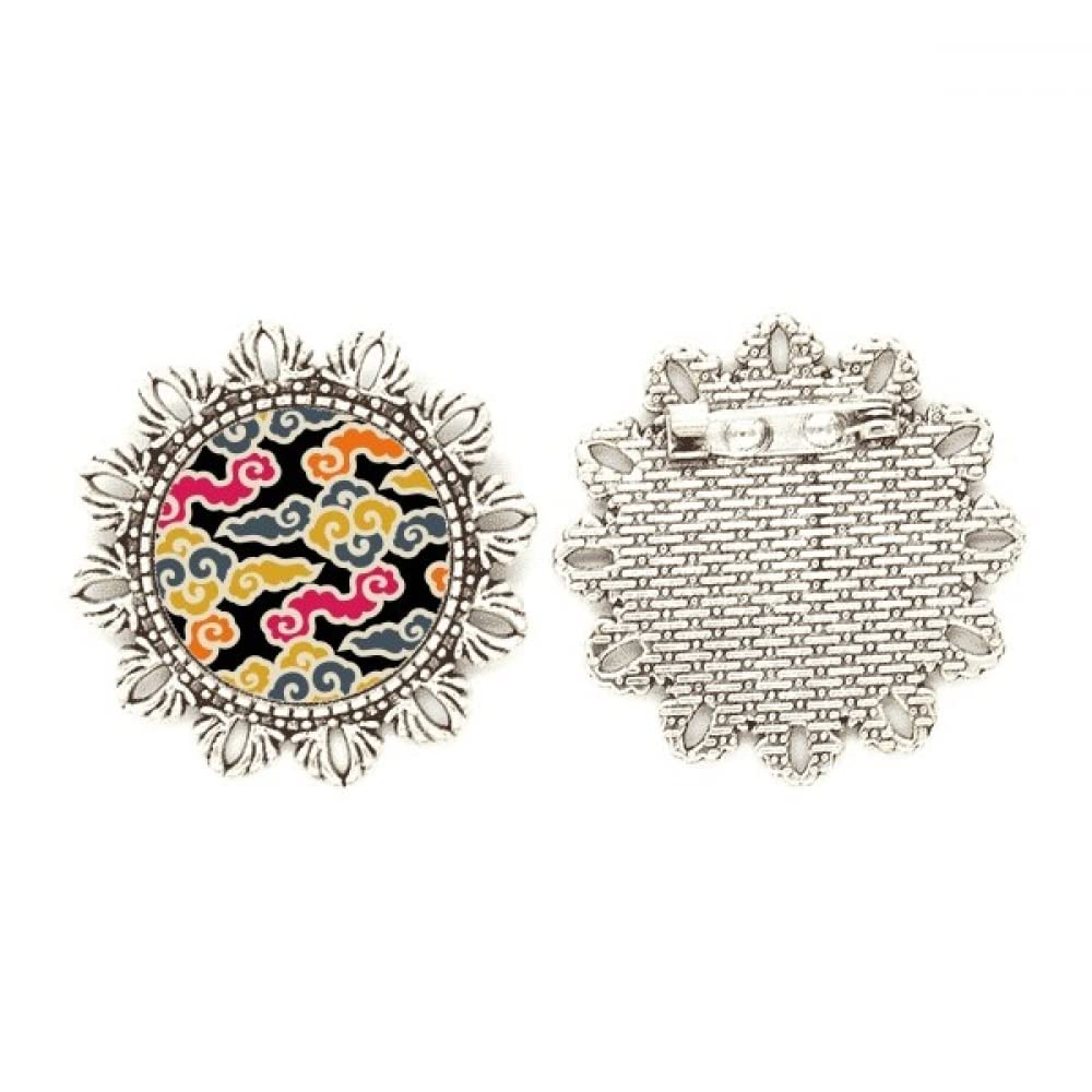 Broche de plata con nubes auspiciosas estilo chino japonés para solapa medium 4
