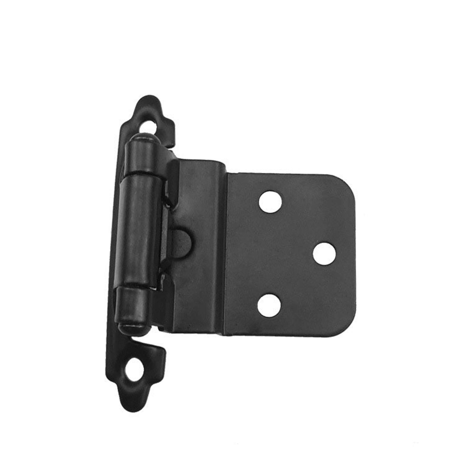 20er-Pack Küchenschrankscharniere, Selbstschließende Frontmontage-Auflage, 3/8 Zoll 1,4 Mm Dick, Integriertes Federscharnier Mit Schrauben, Türscharnier(BLACK)