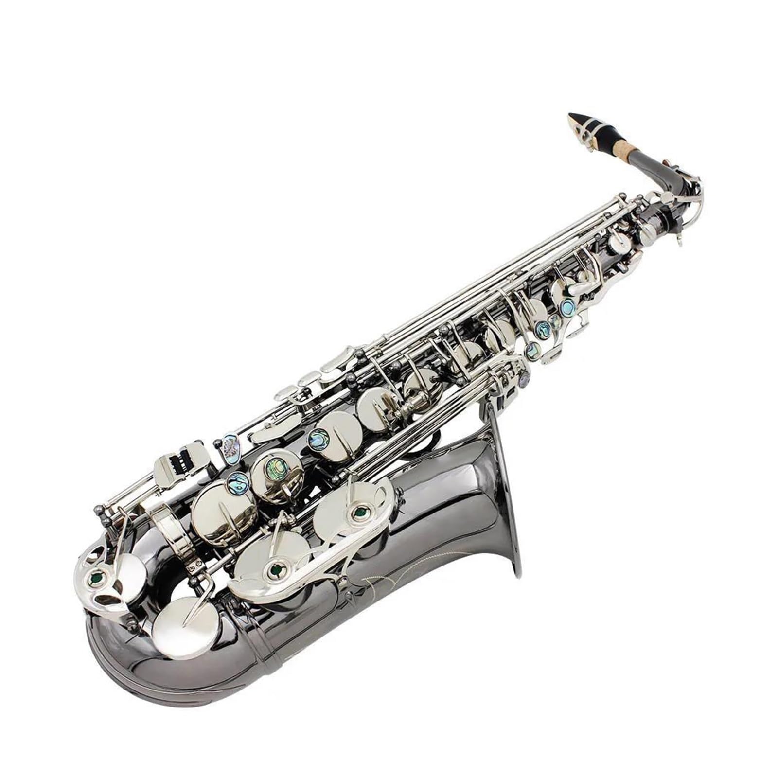 Professionelles Messing Ellbogen Eb Altsaxophon In Es Schwarz Nickel Finish Mit Zubehör Standard-Saxophon