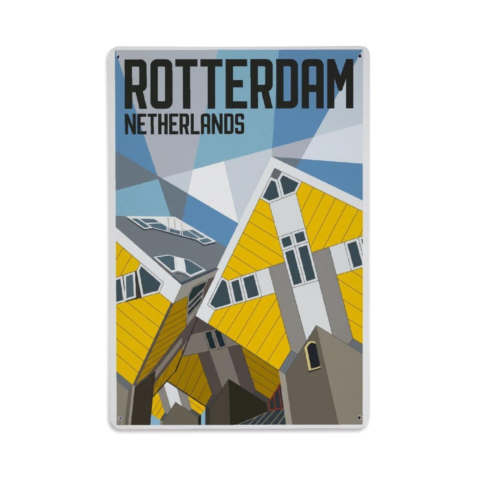 Travel Retro Netherlands Rotterdam Metal Tin Sign