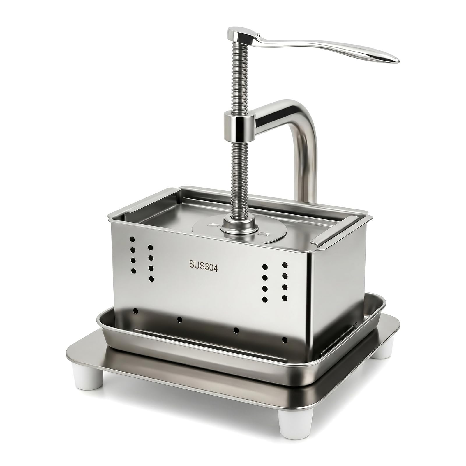 RKXKJ Tofu Press, Stainless Steel Tofu Maker, Large Capacity, Detachable & Easy To Clean, Lever Design, With Filter Cloth, For Homemade Tofu, Paneer, And Cheese Making Tools
