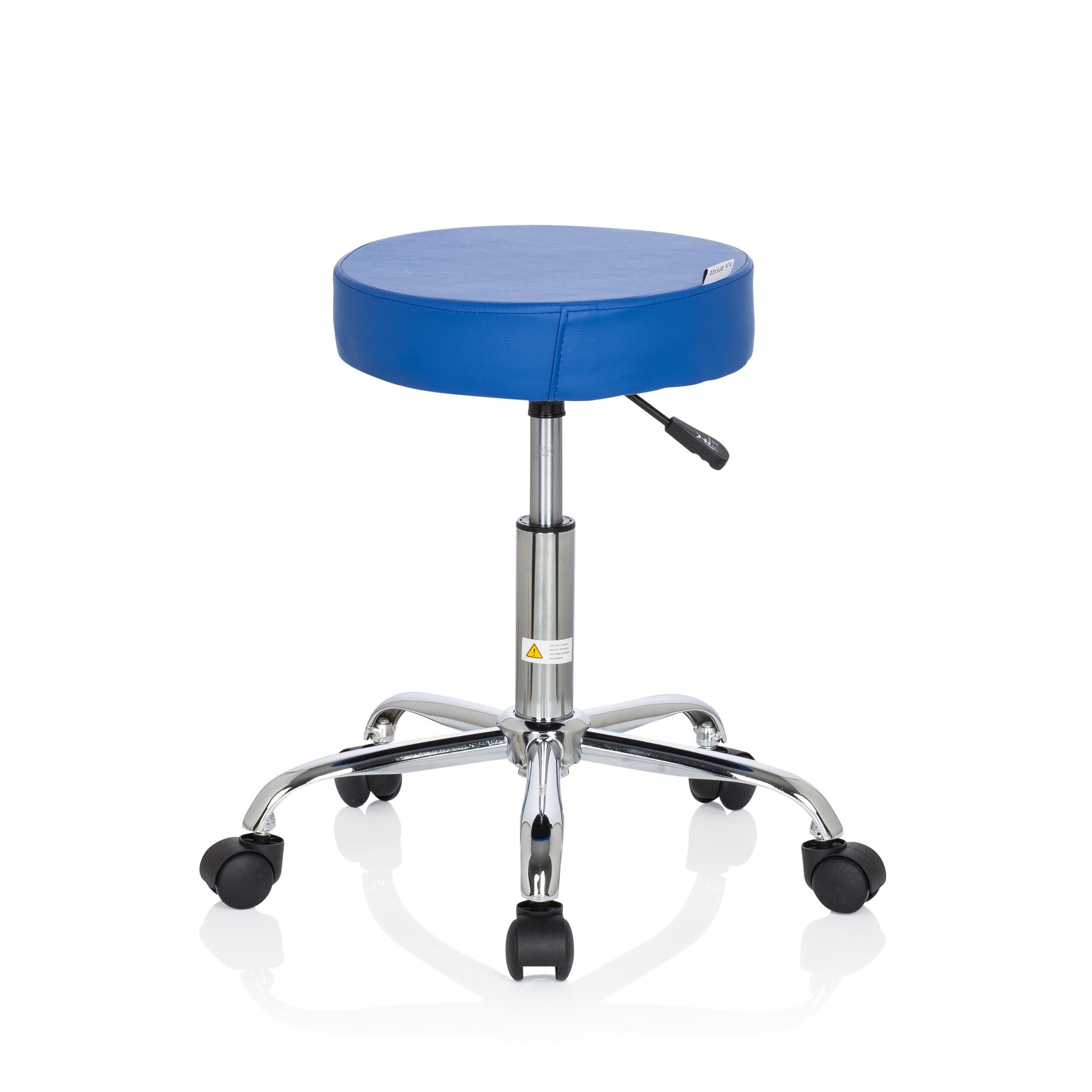 HJH Office 729413 Sgabello da ufficio OPERATOR II in similpelle blu Sgabello regolabile in altezza con rotelle