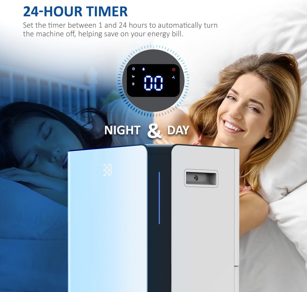 20L Dehumidifier Stop Mold & Damp, Heavy Duty Moisture Removal 20 litres (104… thumbnail 6