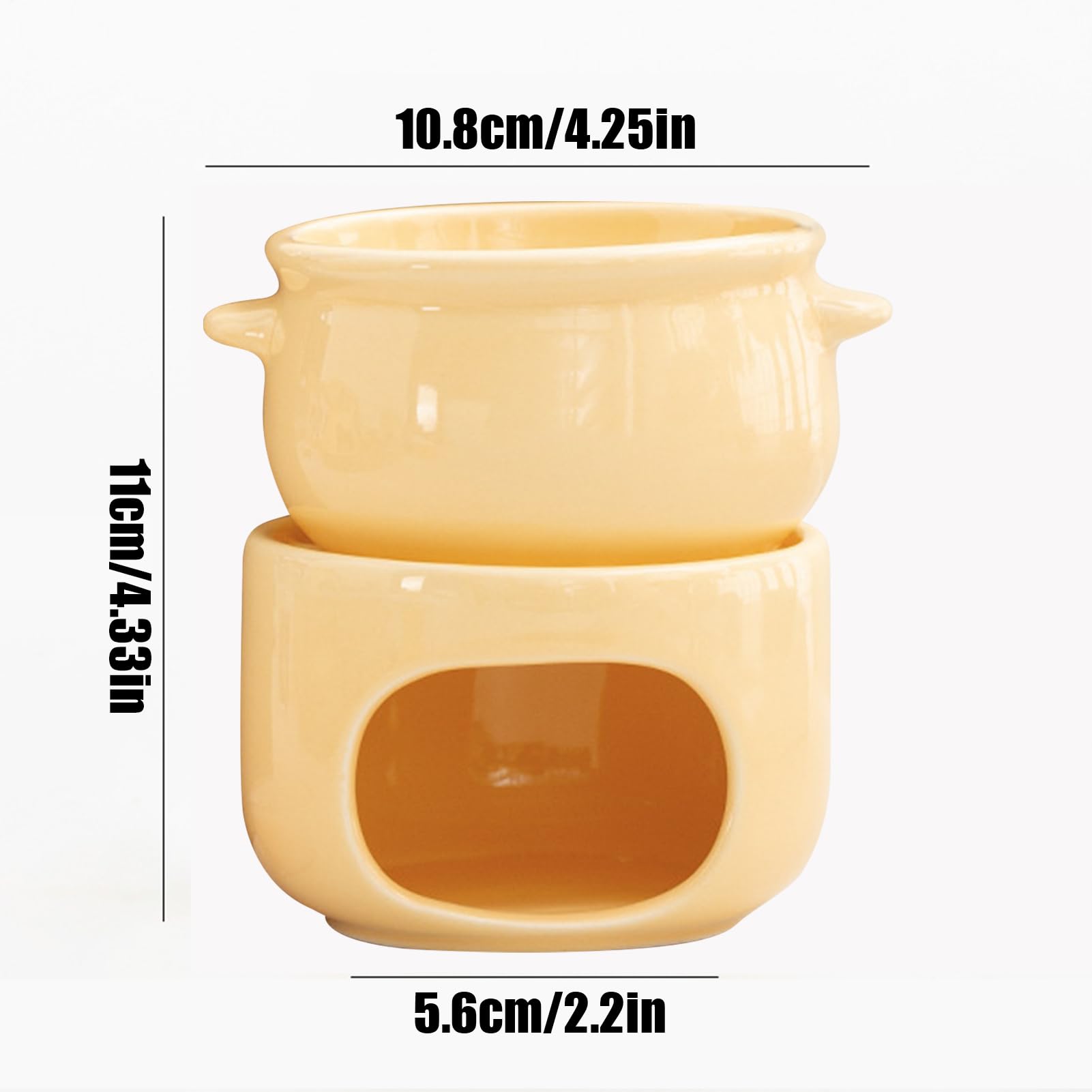 Chocolate Fondue Cup - Non-Stick | Ceramic Warmer Pot with Resilient Finish Sleek for Cheese, Marshmallow, Dipping, Dessert, Beverage, Wedding, Party, Birthday and Professional Use — view 5