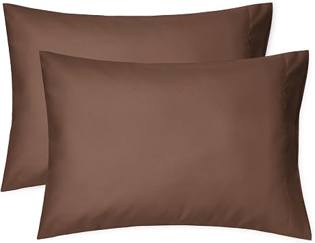 EXQ Home Toddler Pillowcases 13x18 Travel Pillow Case Set of 2, Small Pillow Case Fits Baby Pillow Sized 12x16, 13x18, Kids Pillowcases 2 Pack Machine Washable with Envelope ClosureBrown