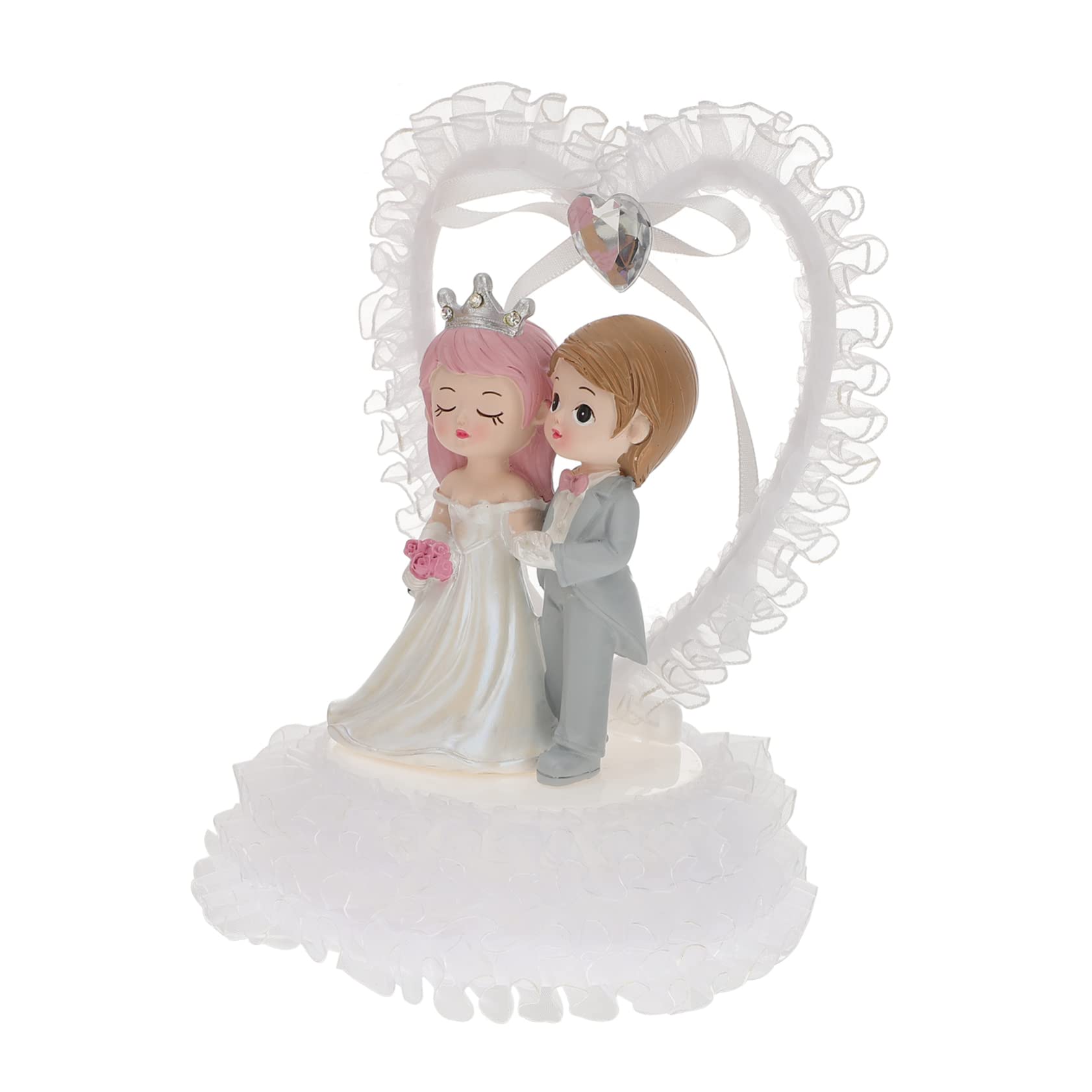 Brautpaar Figur aus Kunststoff für Hochzeit und Jubiläum | Einzigartige Form mit Romantischen Elementen, Tragbar und Praktisch, Leicht zu Reinigen