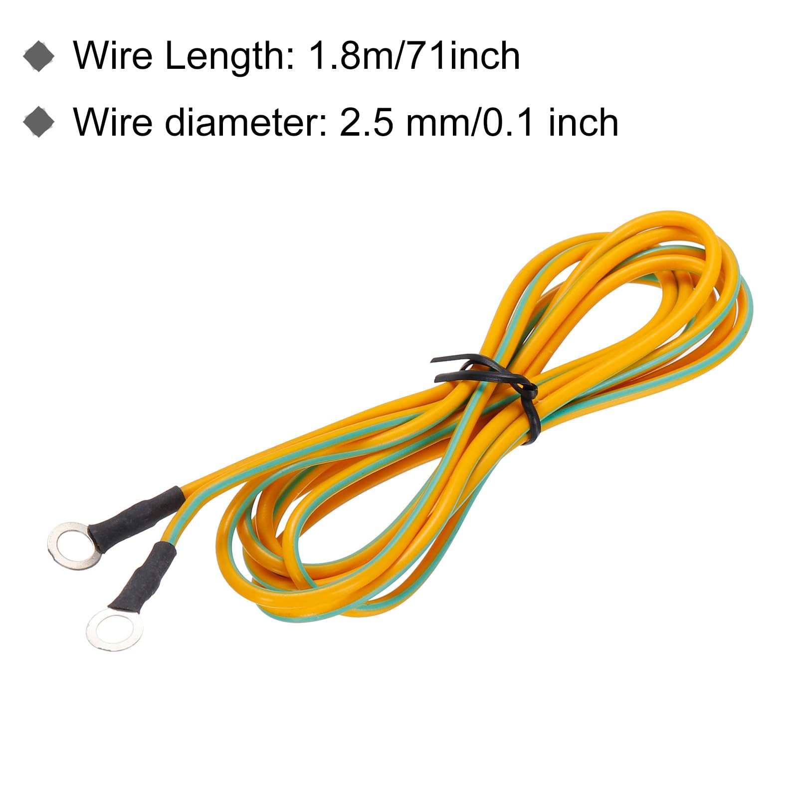 QUARKZMAN ESD Échouement Câble Cordon Avec Alligator Agrafe 1.8m/71 Long Jaune Anti-Statique Terre Fil Câble Agrafe Pour Éliminer Conducteur Électrostatique, Paquet De 2