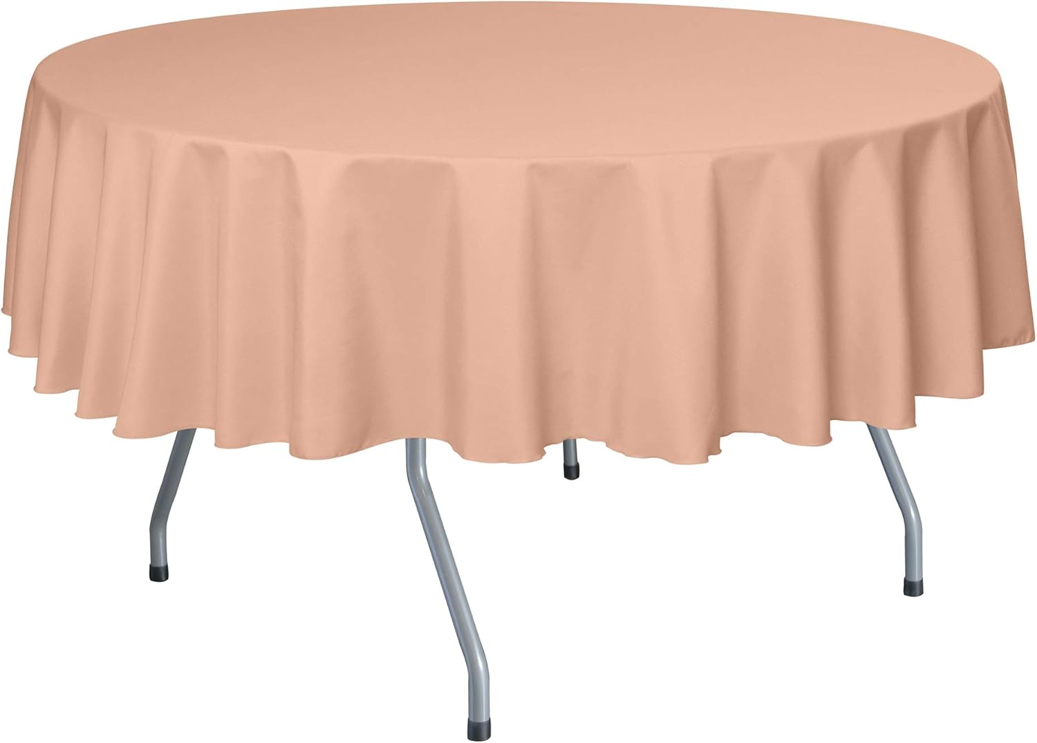 Ultimate Textile -5 Pack- 60-Inch Round Polyester Linen Tablecloth - Fits Tables Smaller Than 60-Inches in Diameter, Periwinkle Blue