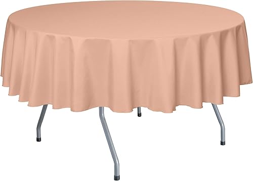 Miniatura 7 de ULTIMATE TEXTILE Mantel redondo de lino de poliéster de 60 pulgadas, se adapta a mesas de menos de 60 pulgadas de diámetro, verde musgo