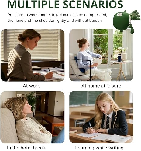 Miniatura 7 de Masajeador de cuello, masajeador Shiatsu calentado biónico, masajeador inalámbrico portátil de espalda y hombros, diseño de mano humana simulada