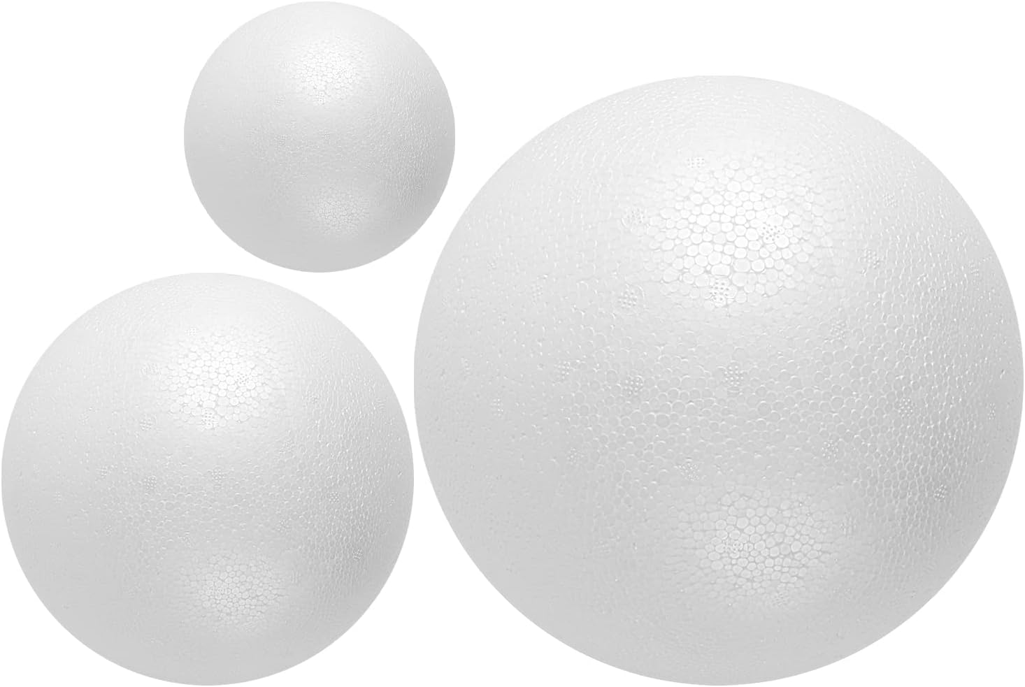 DIYASY 10/15/20cm White Foam Balls - 3 Sizes Polystyrene Craft Balls for Arts, Crafts and School Projects