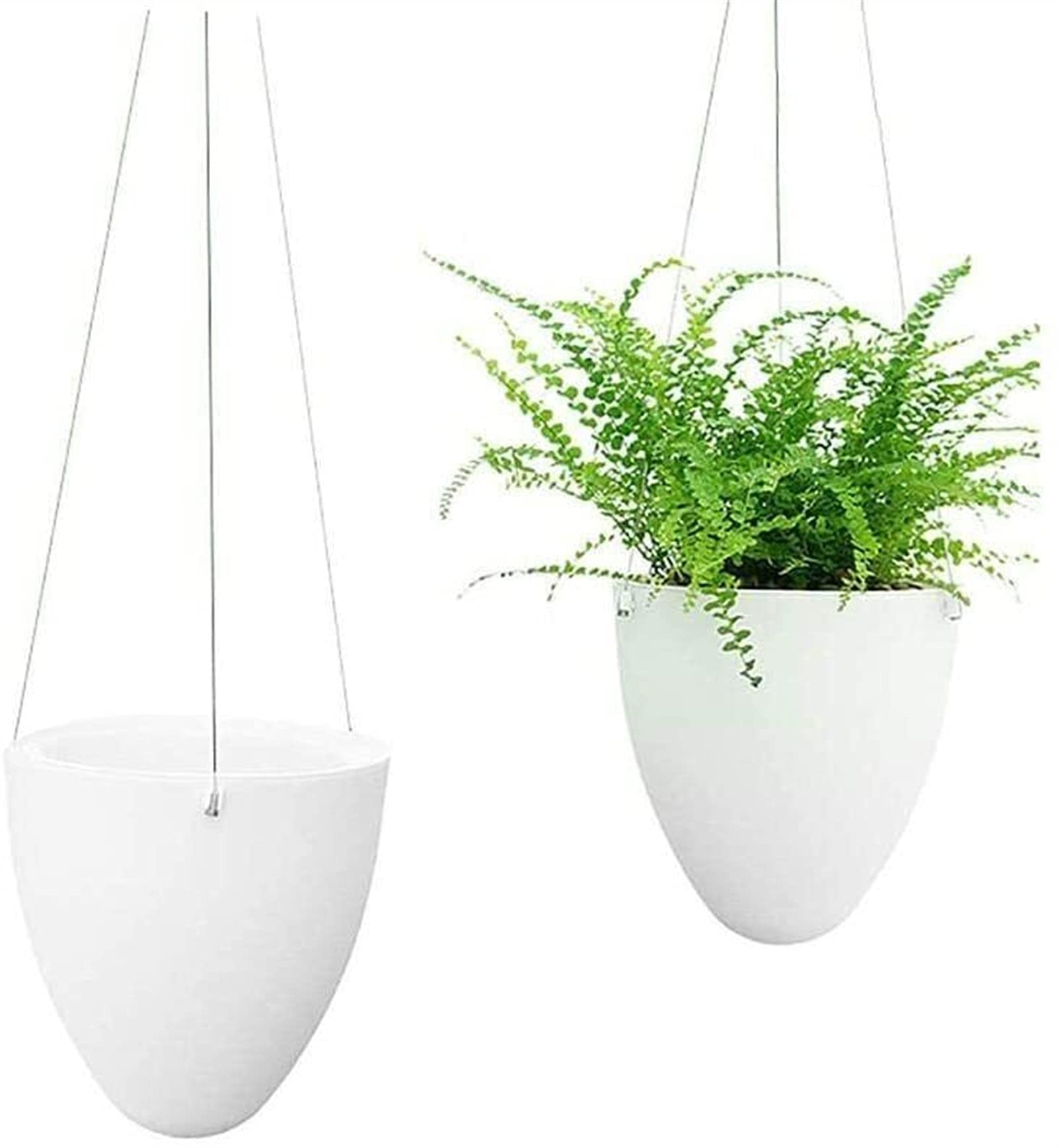 Pot de fleurs à suspendre en plastique blanc pour végétaliser votre balcon