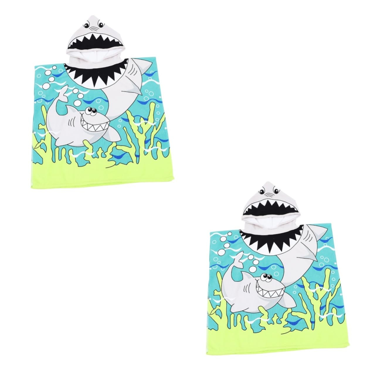 Abaodam 2 Piezas Capa de Toalla de baño para niños Chica Rompecabezas de Reloj para niños pequeños Toalla de Bebe Toalla con Capucha para Albornoz de Bebe poliéster Green
