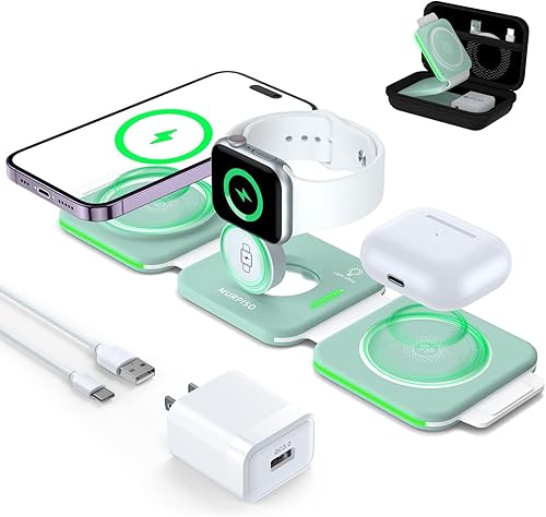Estación de carga 3 en 1 para Apple, cargador plegable magnético para viajes