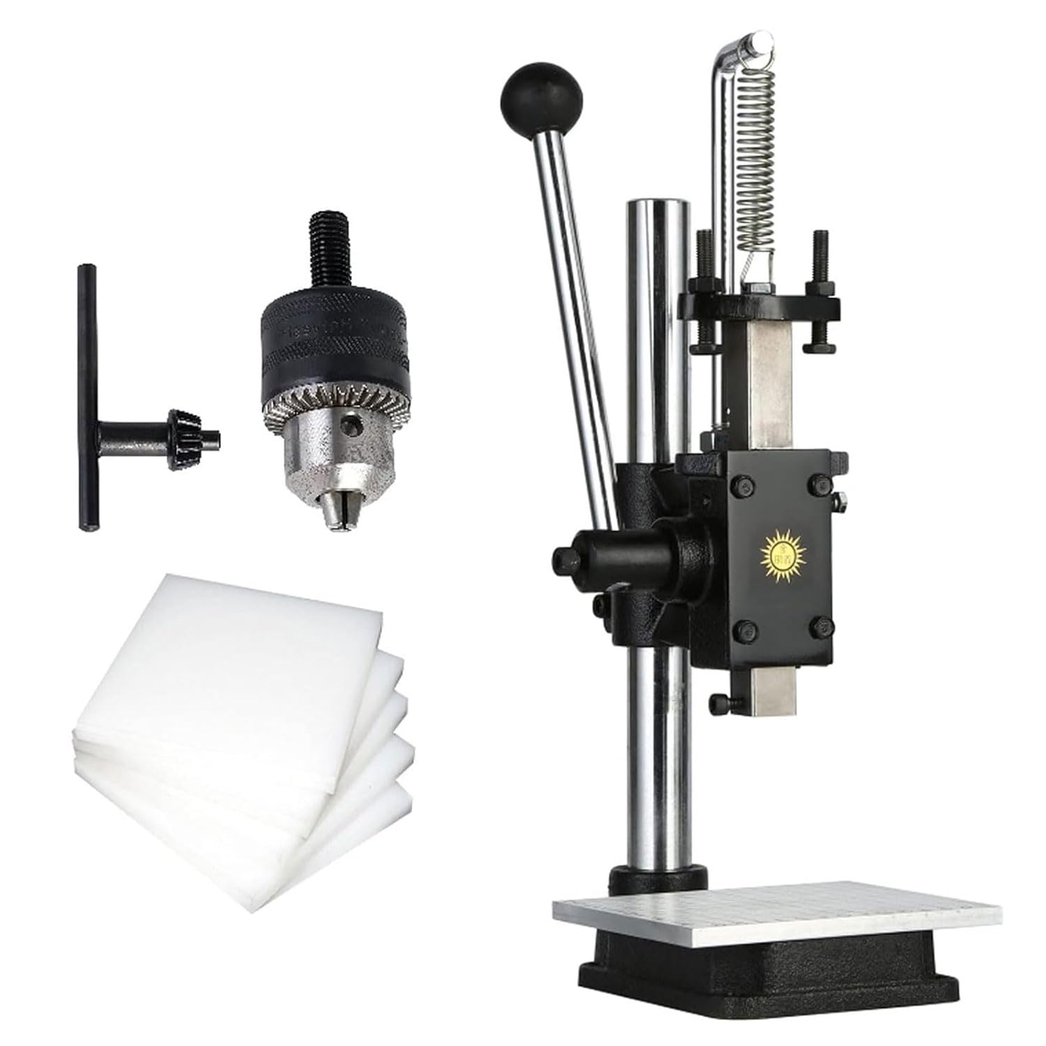 Pressa manuale per pergolato con piastra di scala, mandrino e piastra di supporto, pressa idraulica a mano per cuscinetti industriali, strumento perforatore multifunzione resistente per pelle