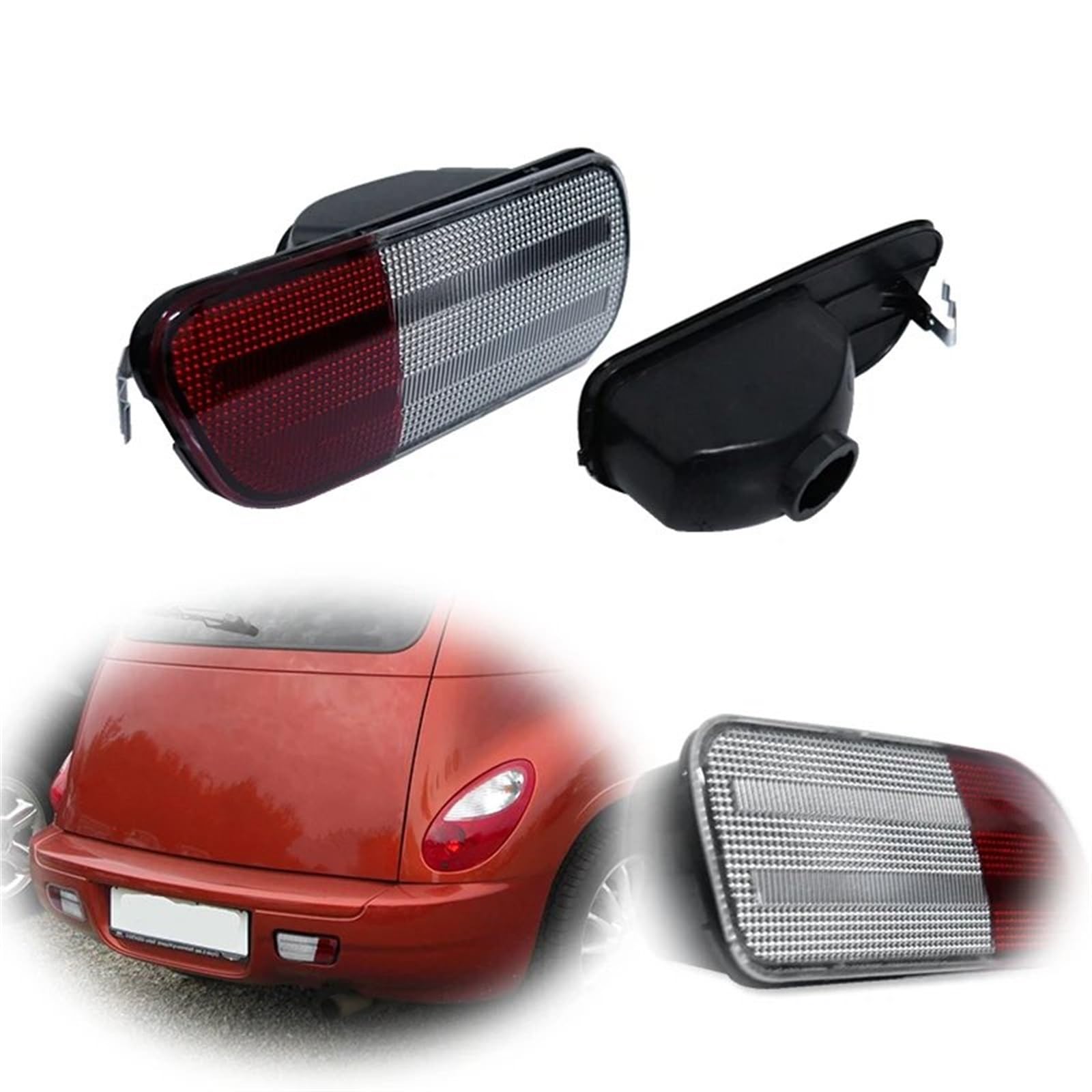 Piloto Trasero para Chrysler para PT para Cruiser 2006-2010, Sin Bombilla/Enchufe, Reflector Parachoques Trasero, Carcasas Cubierta Luz Marcha Atrás Respaldo Set Iluminación Trasera