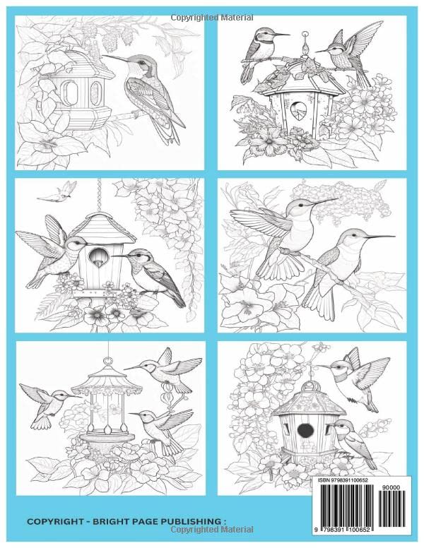 Vista 2 de HUMMINGBIRD HAVEN ADULT COLORING BOOK