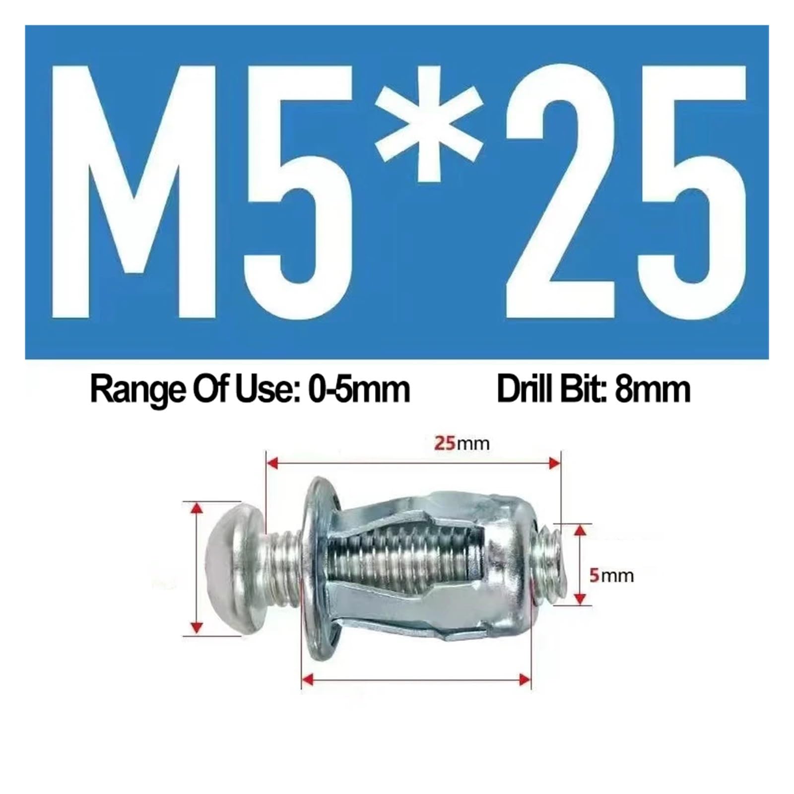 Écrous de cric M4/M5/M6, ancrages d'expansion d'écrou à rivets en métal, argent 4/20/40/60 pièces