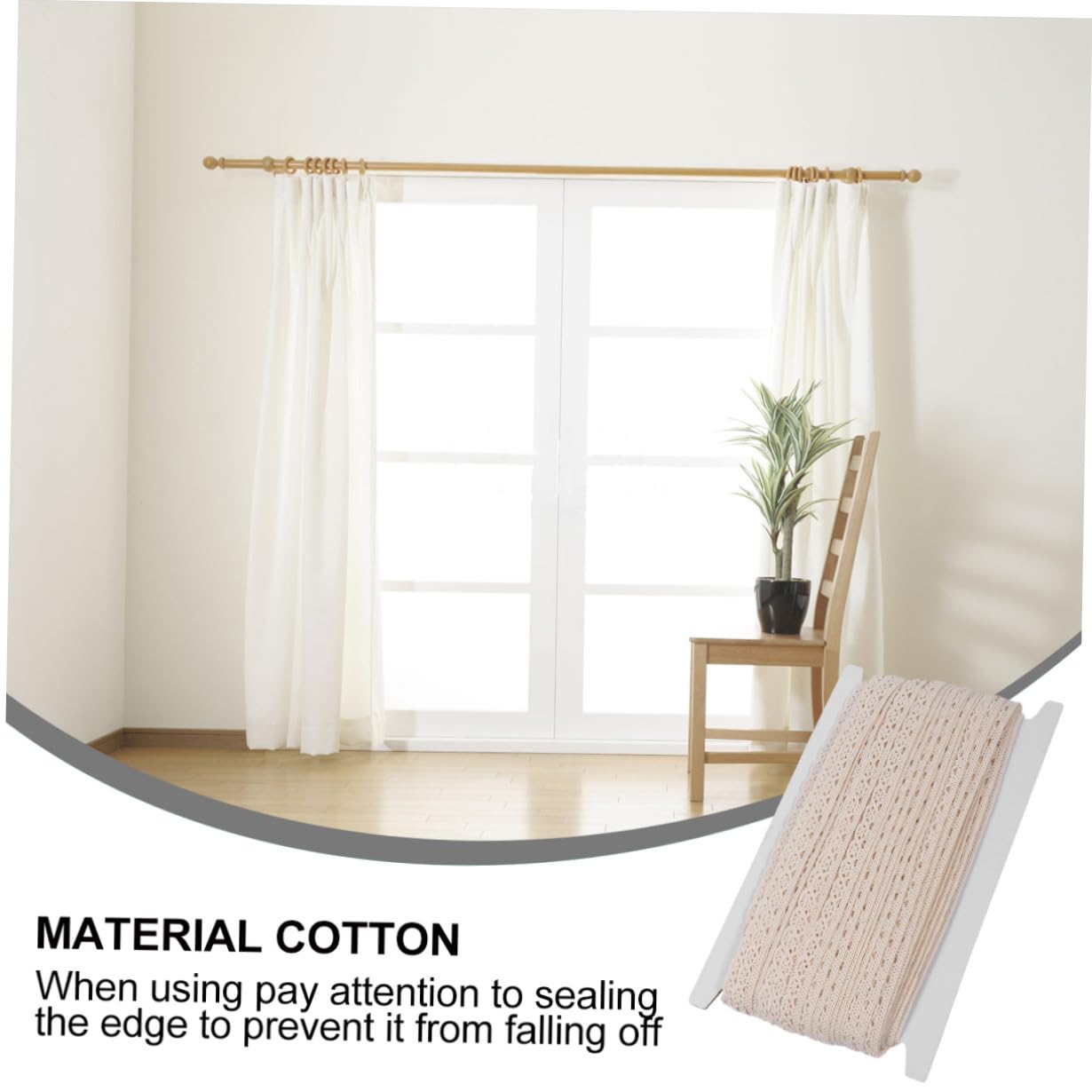 Operitacx 2rollos Encaje De Algodón Para Manualidades y Costura De Yardas Para Decoración De Cortinas y Ropa