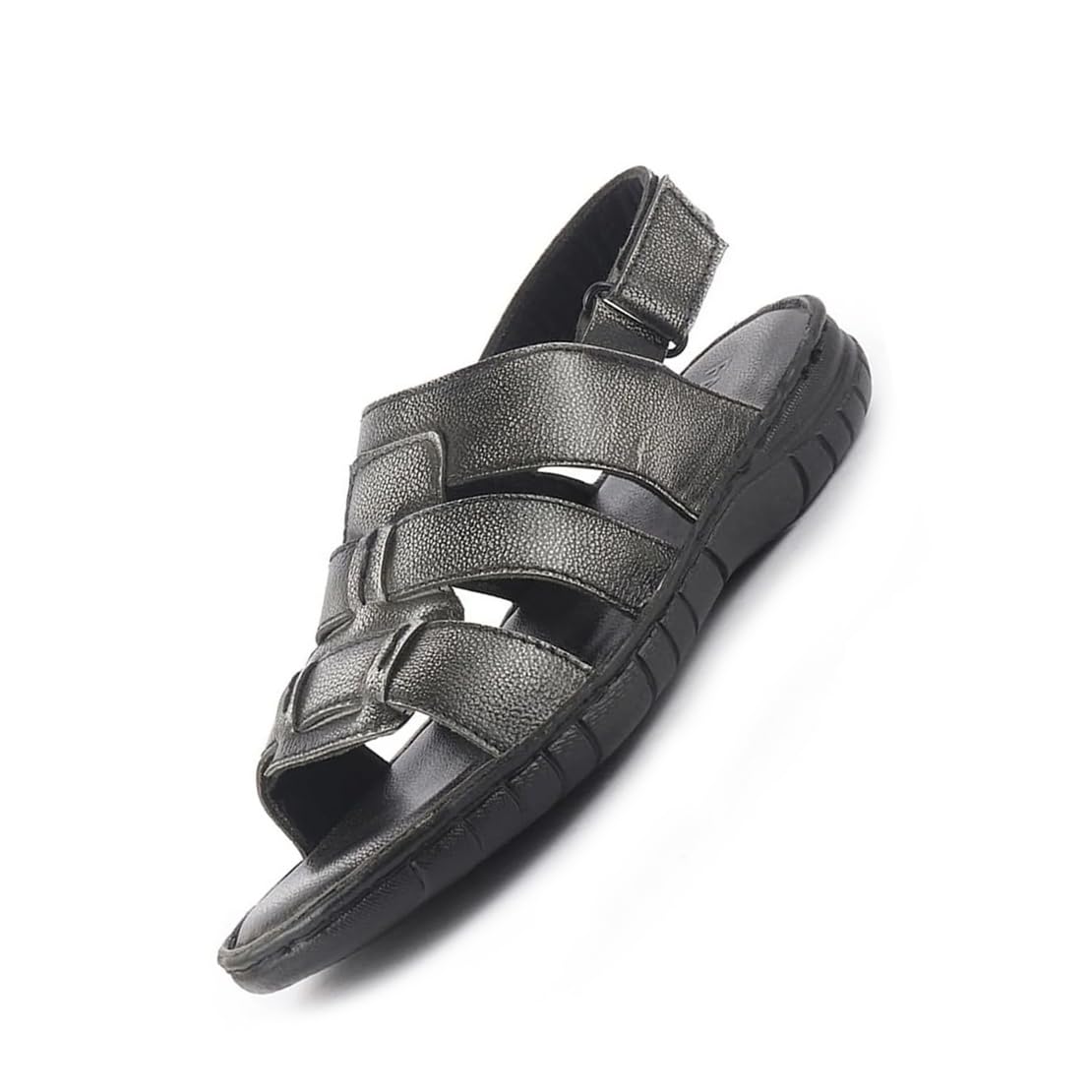fausto Men Genuine Leather Multi Strap Open Toe Broad Feet Fisherman Sandals with Adjustable Back Strap | Anti Skid Lightweight Sole-picture-25