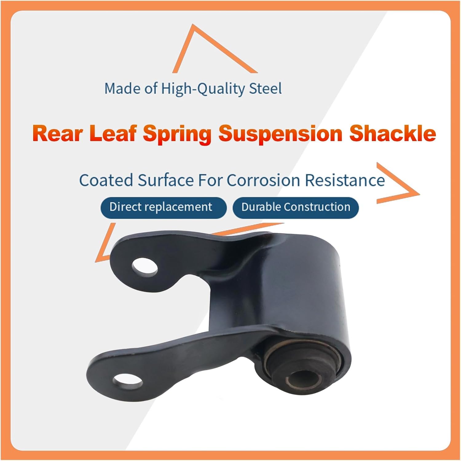 2Pcs Rear Rearward Leaf Spring Suspension Shackle Kit Compatible with 1998-2003 Dodge Durango 722-059