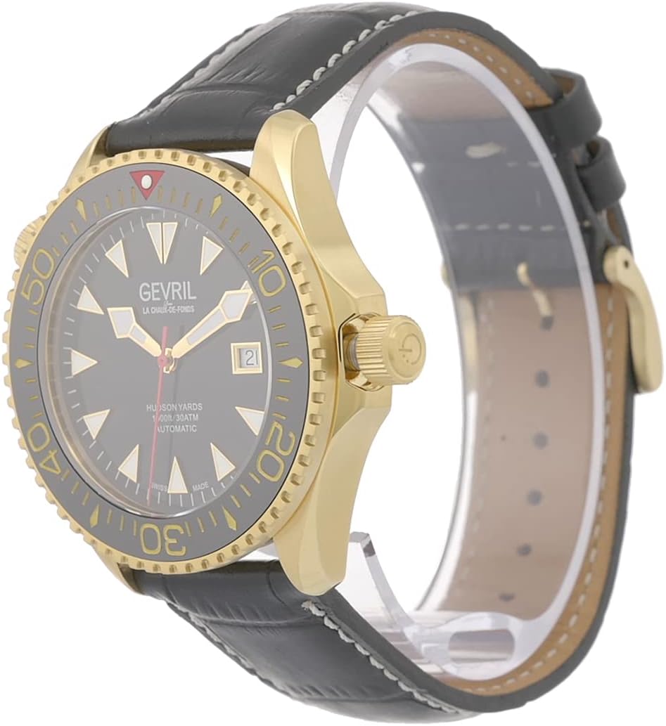 Side view of Gevril Hudson Yard watch showing the crown