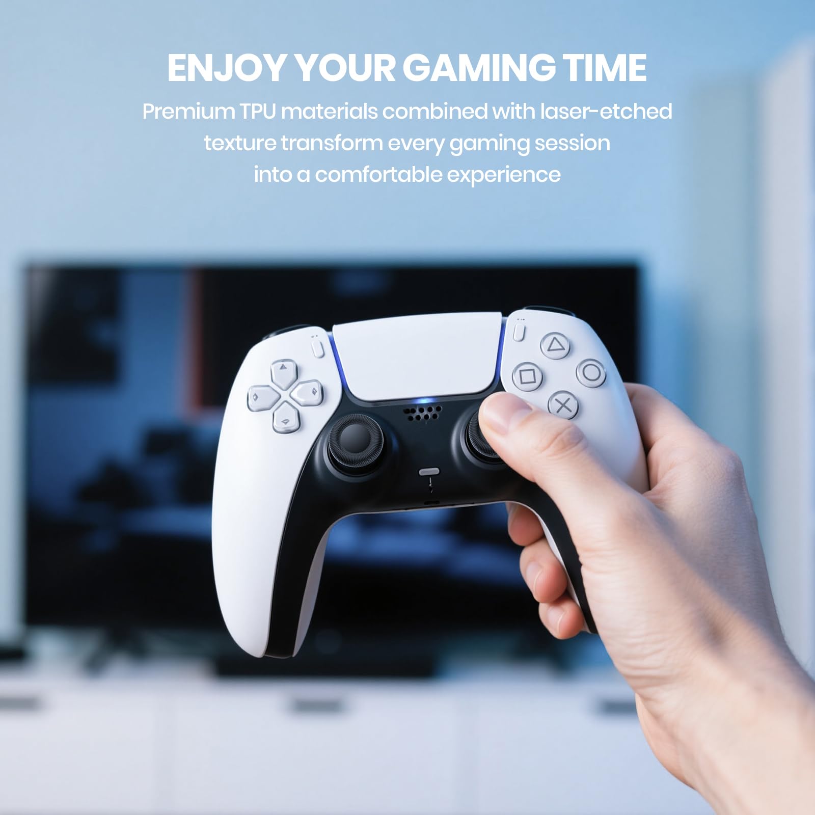 NEWDERY Wymienne nakładki na joysticki do kontrolerów PS5/PS4 | Zestaw wymiennych nakładek na kciuki, antypoślizgowe, kompatybilne z kontrolerami PS5/PS4, czarne, 6 sztuk