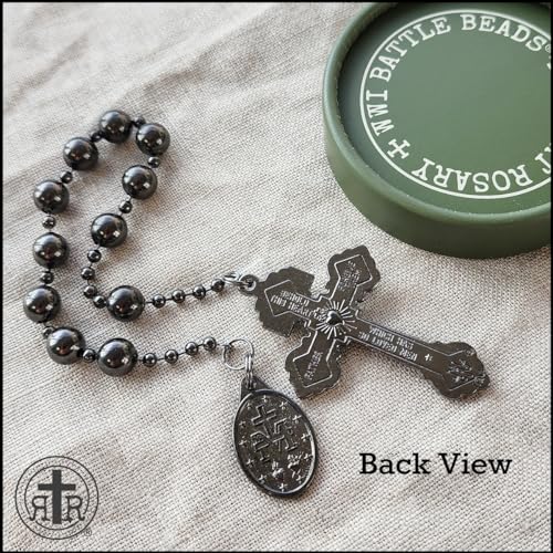 WWI Combat Style Rosary - Pocket Edition in Gunmetal Gray - Handmade in Texas - Strong durable Military design - Catholic gift for men or women4
