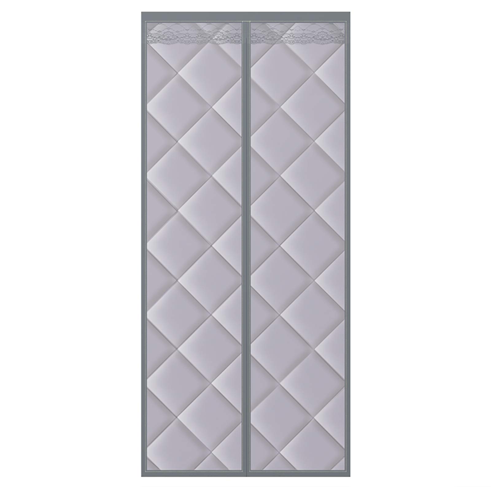 Insulated Magnetic Screen Door 70x200CM, Anti Snowstorm Winter Cotton Curtain Thicken Automatic Close Magnetic Adsorption, for Balcony Sliding Doors Living Room Patio Door - Gray