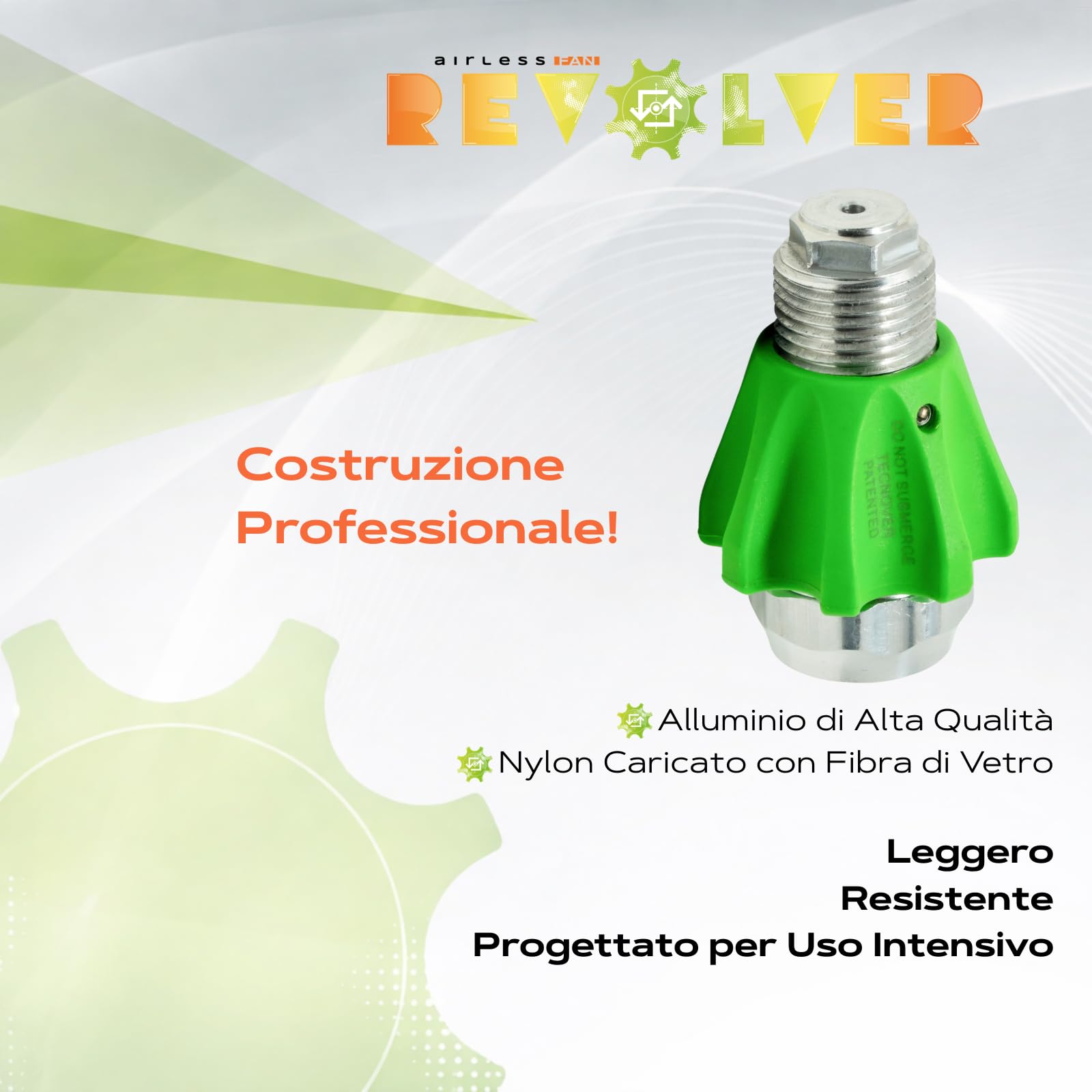 Airless Fan Revolver AFR500A per Pistola Vernice a Spruzzo con Rotazione Ventaglio 90°, Filettatura USA 7/8"