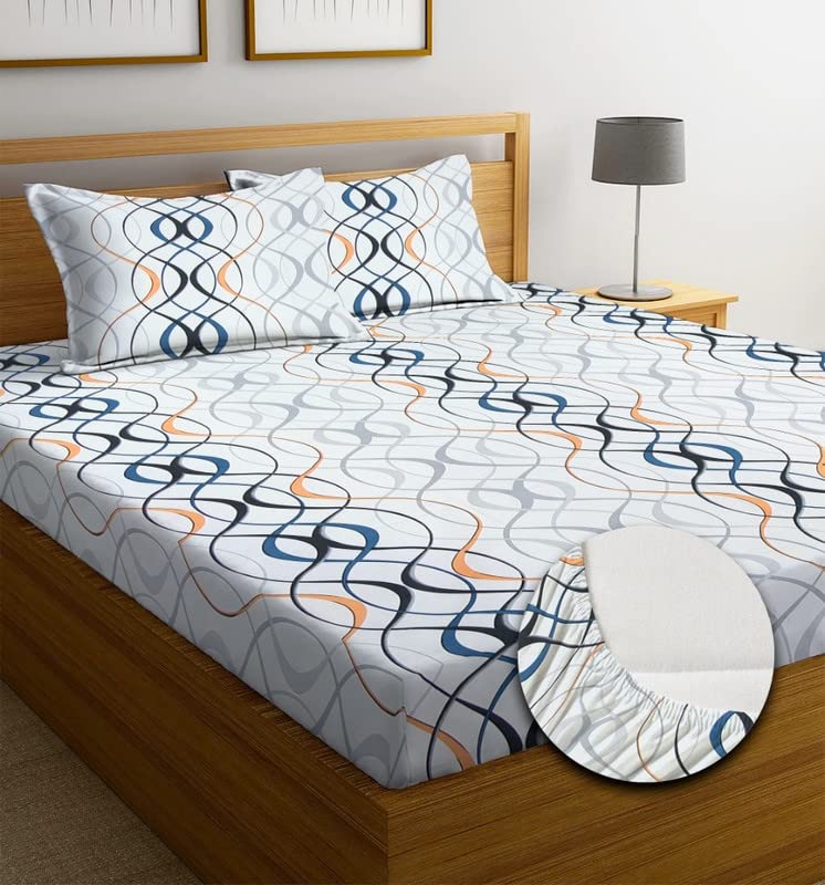 See full amazon price history chart for Navya Home Decor Premium Cotton Elastic Fitted Bedsheets with 2 King Size Pillow Covers | Double Bed with All Around Elastic 180 TC Supersoft | Size - 72 King Sizex78+10 inches | White & Black Navya Home Decor Premium Cotton Elastic Fitted Bedsheets with 2 King Size Pillow Covers | Double Bed with All Around Elastic 180 TC Supersoft | Size - 72 King Sizex78+10 inches | White & Black (B0B94PJ5BT) Amazon Price History, Amazon Price Tracker