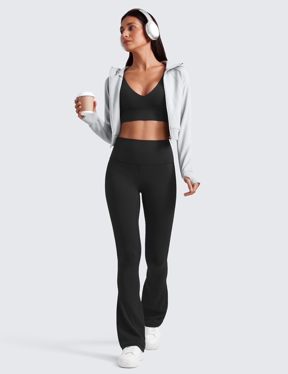 CRZ YOGA Butterluxe Mini Flared Leggings 30"/31.5"/33'' - High Waist Bootcut Casual Lounge Women Yoga Pants with Pocket - Image 5