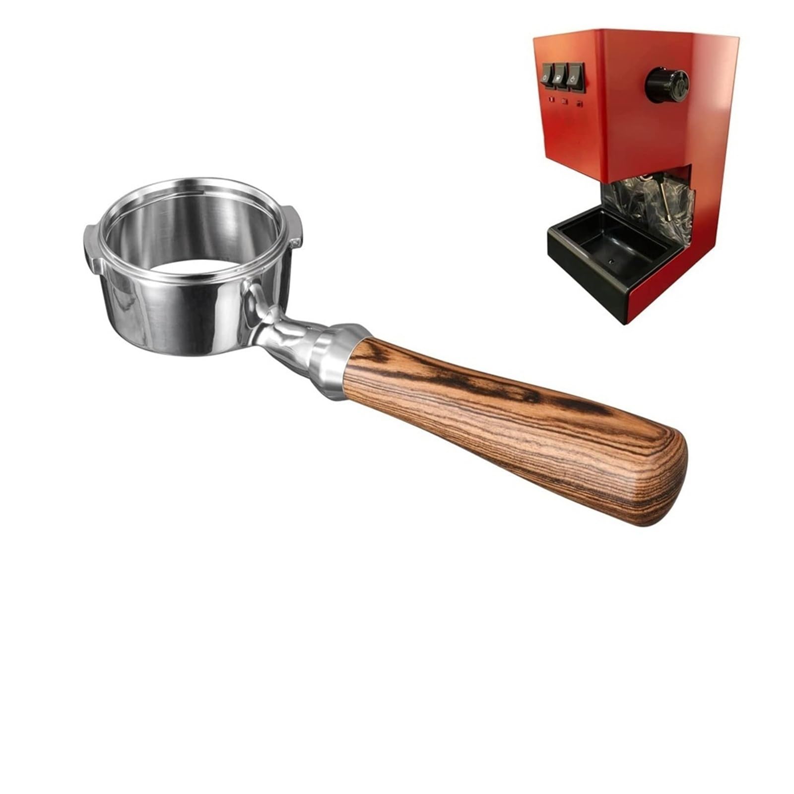 Portafiltro sin fondo, Compatible con Gaggia, 58 mm, portafiltro sin fondo con cesta de filtro de 2 tazas
